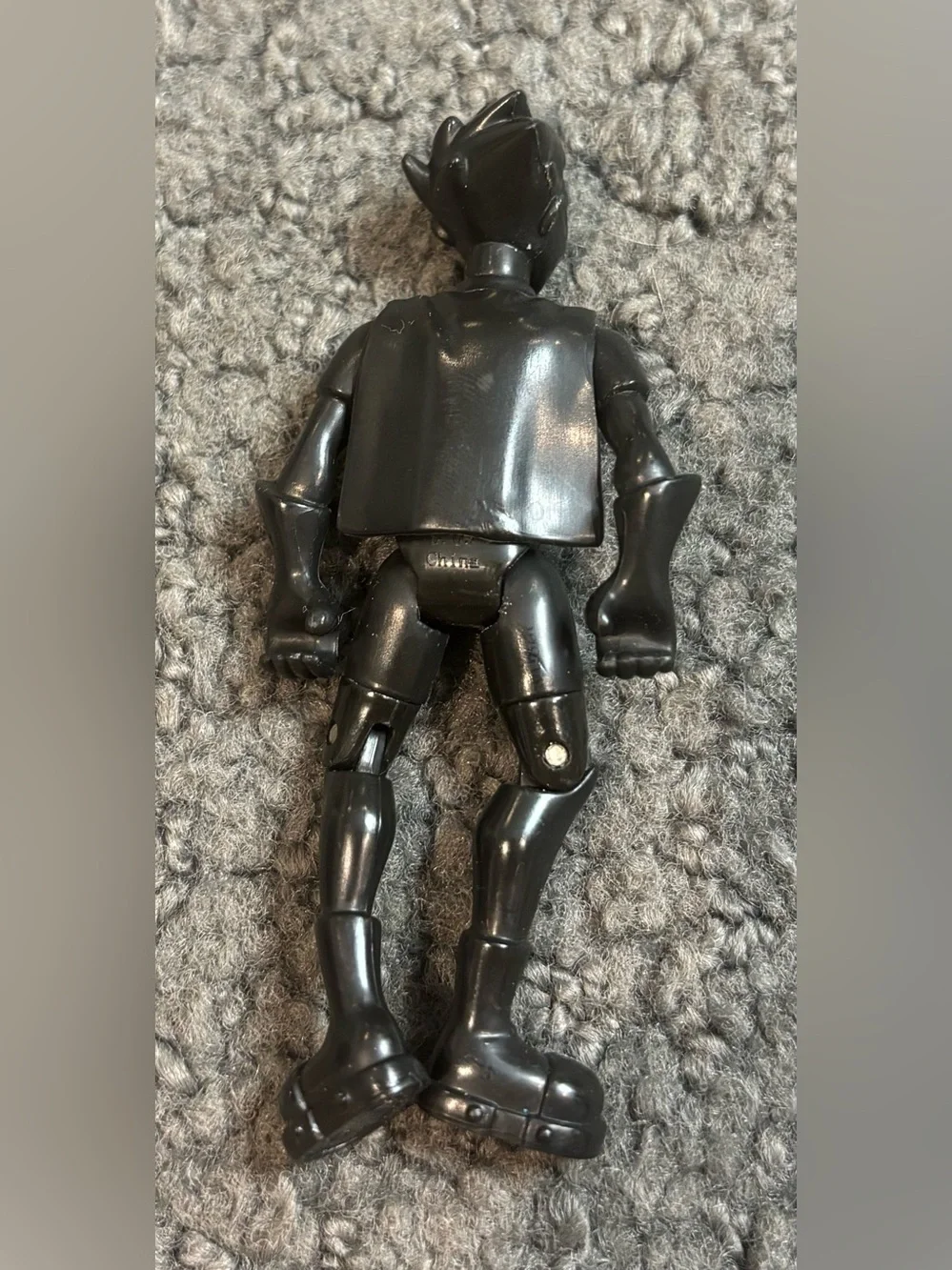 Vintage Black White Action Figure R Badge Cape 3.5”